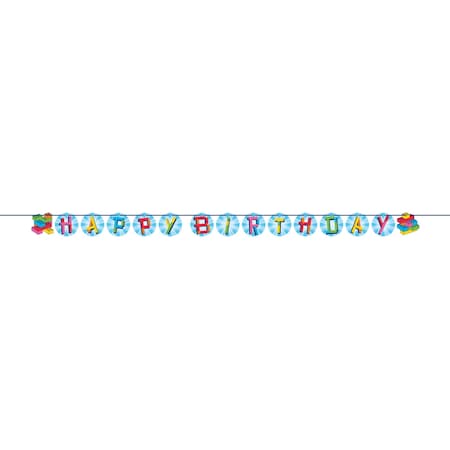 Creative Converting Block Bash Happy Birthday Toy Blocks Ribbon Banner, 12PK 372701